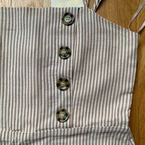 Altar'd State Striped Dress Womens Small Tan and White